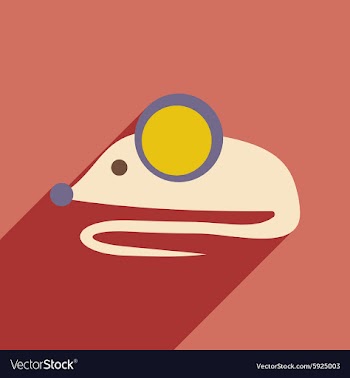 Flat with shadow icon and mobile application Mouse vector image