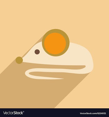 Flat with shadow icon and mobile application Mouse vector image