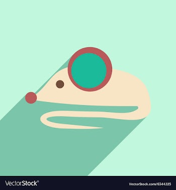 Flat with shadow icon and mobile application Mouse vector image