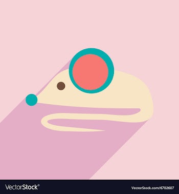 Flat with shadow icon and mobile application Mouse vector image