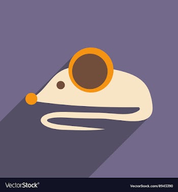 Flat with shadow icon and mobile application Mouse vector image