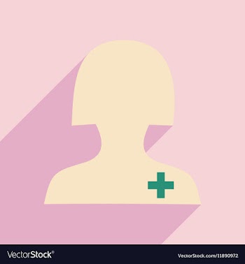 Flat with shadow icon and mobile application nurse vector image