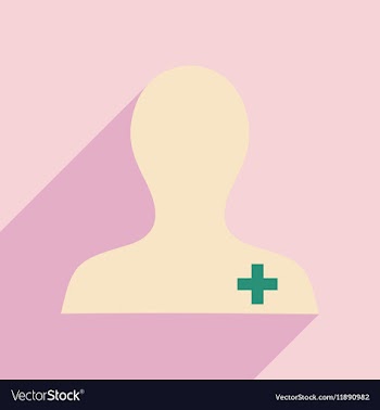 Flat with shadow icon and mobile application nurse vector image