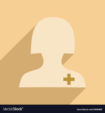 Flat with shadow icon and mobile application nurse vector image