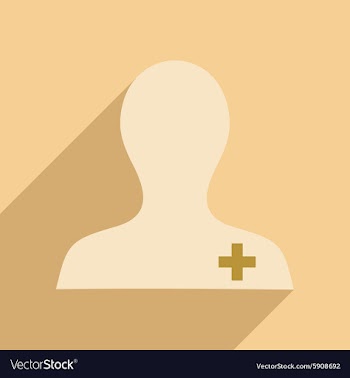 Flat with shadow icon and mobile application nurse vector image
