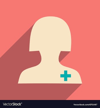 Flat with shadow icon and mobile application nurse vector image