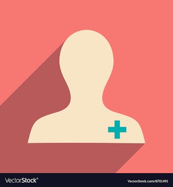 Flat with shadow icon and mobile application nurse vector image