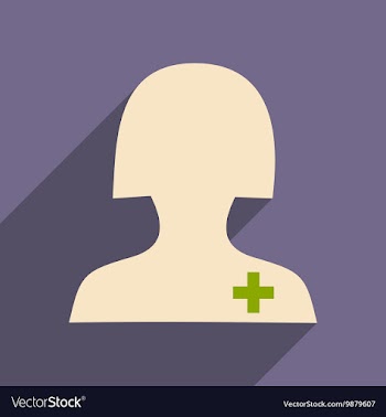 Flat with shadow icon and mobile application nurse vector image