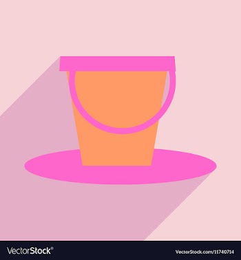 Flat with shadow icon and mobile application pail vector image