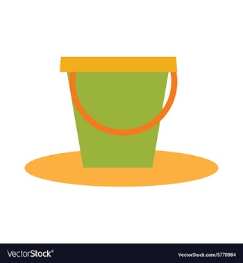 Flat with shadow icon and mobile application pail vector image
