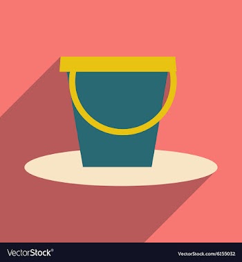 Flat with shadow icon and mobile application pail vector image