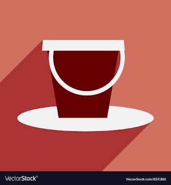 Flat with shadow icon and mobile application pail vector image