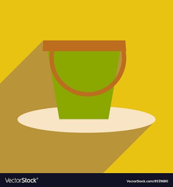 Flat with shadow icon and mobile application pail vector image