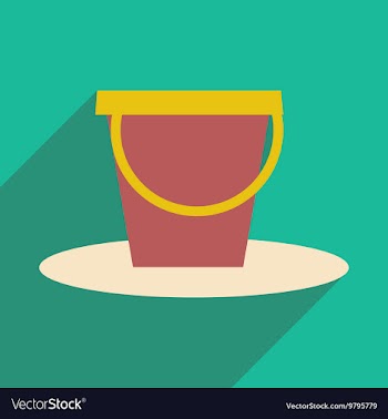 Flat with shadow icon and mobile application pail vector image