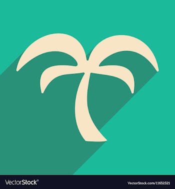 Flat with shadow icon and mobile application palm vector image