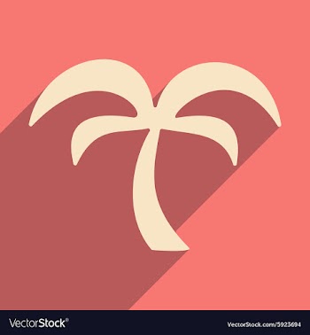 Flat with shadow icon and mobile application palm vector image