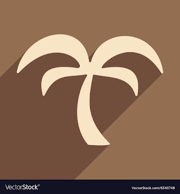 Flat with shadow icon and mobile application palm vector image