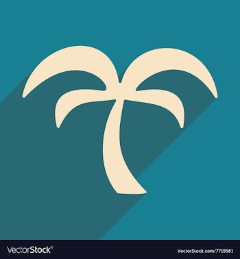 Flat with shadow icon and mobile application palm vector image