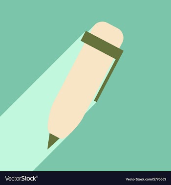 Flat with shadow icon and mobile application pen vector image
