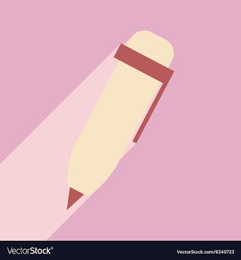 Flat with shadow icon and mobile application pen vector image