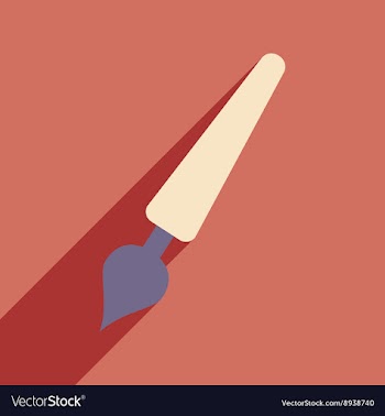 Flat with shadow icon and mobile application pen vector image