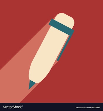 Flat with shadow icon and mobile application pen vector image