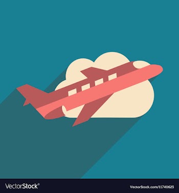Flat with shadow icon and mobile application plane vector image