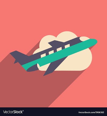 Flat with shadow icon and mobile application plane vector image