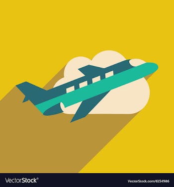 Flat with shadow icon and mobile application plane vector image