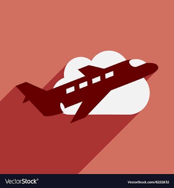 Flat with shadow icon and mobile application plane vector image