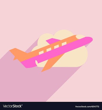 Flat with shadow icon and mobile application plane vector image