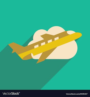 Flat with shadow icon and mobile application plane vector image