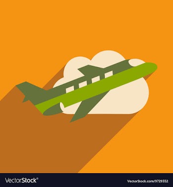 Flat with shadow icon and mobile application plane vector image