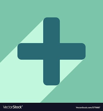 Flat with shadow icon and mobile application plus vector image