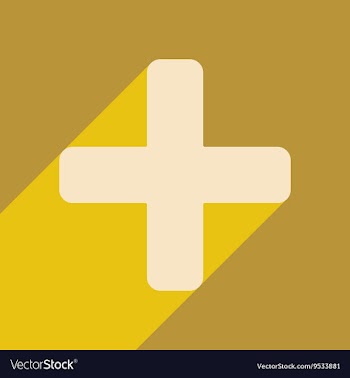 Flat with shadow icon and mobile application plus vector image