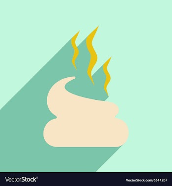 Flat with shadow icon and mobile application poop vector image