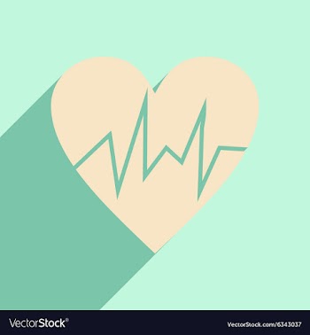 Flat with shadow icon and mobile application pulse vector image