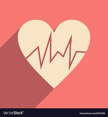 Flat with shadow icon and mobile application pulse vector image