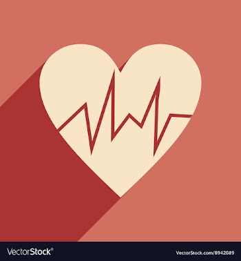 Flat with shadow icon and mobile application pulse vector image