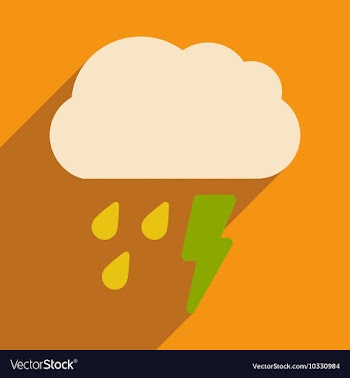 Flat with shadow icon and mobile application rain vector image