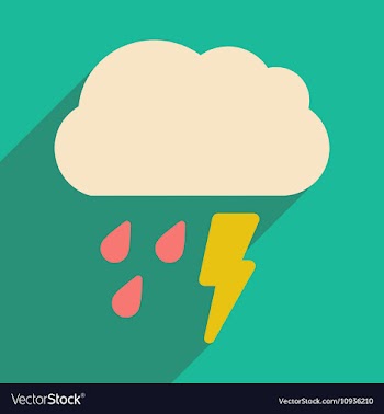 Flat with shadow icon and mobile application rain vector image