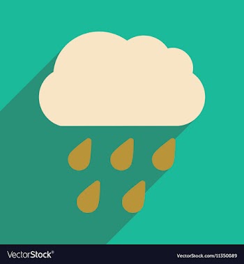 Flat with shadow icon and mobile application rain vector image