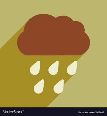 Flat with shadow icon and mobile application rain vector image