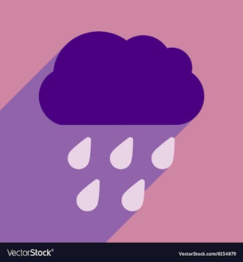 Flat with shadow icon and mobile application rain vector image