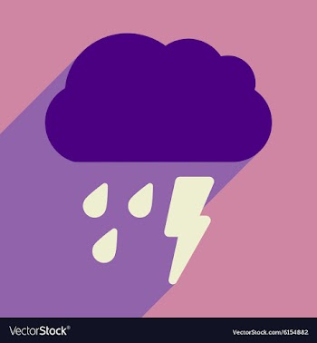 Flat with shadow icon and mobile application rain vector image