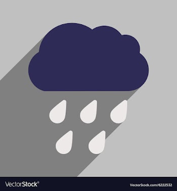 Flat with shadow icon and mobile application rain vector image
