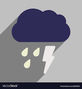 Flat with shadow icon and mobile application rain vector image