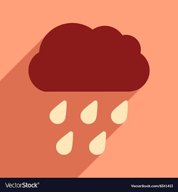 Flat with shadow icon and mobile application rain vector image