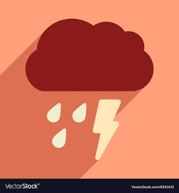 Flat with shadow icon and mobile application rain vector image