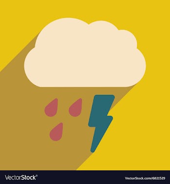 Flat with shadow icon and mobile application rain vector image